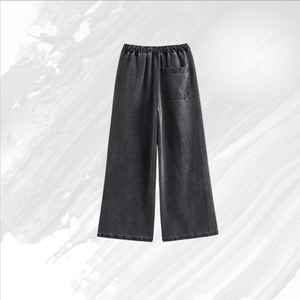 Conjunto de 2 Piezas de Mezclilla para Mujer, Chaqueta Ajustada Informal de Manga Larga con Cuello Alto y Bolsillos, Pantalones de Pierna Alta - Product Image 5