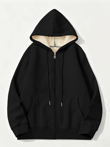 Sweat-shirt à capuche personnalisé pour femme, sweat-shirt décontracté à fermeture éclair, coupe ample, imprimé, hauts imprimés, sweat-shirt en polaire sherpa d'hiver à fermeture éclair pour femme - Product Image 2