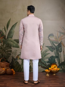 บอลลีวู้ดรอยัลเฮอริเทจหรูหราพรีเมี่ยม indo ตะวันตก sherwani-ดีไซเนอร์ชุดชาติพันธุ์สำหรับผู้ชายการต้อนรับงานแต่งงานงานหมั้น - Product Image 3