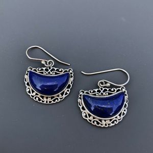 Boucles d'oreilles Lapis Lazuli dernier Design paire/boucles d'oreilles en pierre naturelle Lapis Lazuli - Product Image 6