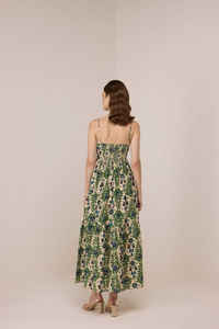 Robe formelle mi-longue Nora, élégante et audacieuse, avec un imprimé floral audacieux, silhouette fluide et équilibrée, écologique et lavable - Product Image 6