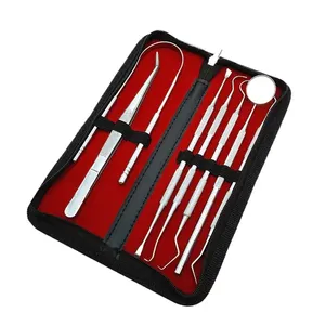 Kit professionnel d'hygiène dentaire en acier inoxydable : gratte-tartre manuel et instruments de détartrage pour éliminer la plaque dentaire - Product Image 1