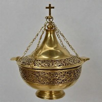 Brûleur d'encens à charbon de bois antique GlorySmoke Holy Flame encensoir en laiton fabriqué à la main pour la messe et les offrandes spirituelles