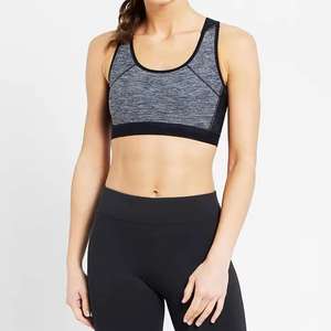 Haute qualité femmes soutien-gorge de sport sans couture Yoga Fitness porter personnalisé soutien-gorge de gymnastique couleur unie impression respirant XL course Simple - Product Image 4