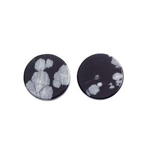 Offre Spéciale Haute Qualité 12mm Naturel Flocon De Neige Obsidienne Plat Cabochon Lisse Pierres Précieuses En Vrac De Fournisseurs De Pierres Précieuses De Qualité - Product Image 4