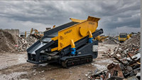 Cribleuse circulaire mobile mini Upsen Uyk221 avec technologie de vibration haute fréquence pour le traitement des minerais