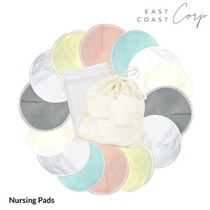 Breastfeeding Nursing Pads Washable & Reusable with Breathable Feature Includes Laundry <b>Bag</b> Travel Storage <b>Bag</b> <b>for</b> <b>Maternity</b> Use - Product Image 1