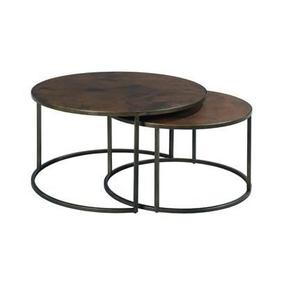 Nuevo diseño de altura baja de forma redonda con tapa de madera de mango y mesa de centro con marco de Metal para decoración del hogar madera y Metal - Product Image 4