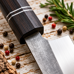Couteau de chef de style japonais, fait main, en acier à haute teneur en carbone, avec manche en bois, couteau de cuisine professionnel - Product Image 2
