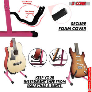Support de guitare 5 cœurs, 2 pièces, type A, avec bras en mousse souple et base antidérapante en caoutchouc pour guitares acoustiques, électriques et basses - Product Image 3