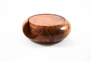 Juego de posavasos de madera hechos a mano, alfombrillas rústicas para bebidas, recién llegado, alta calidad, precio asequible, India - Product Image 2