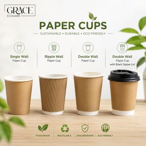 Vasos de Papel Kraft Ecológicos de Pared Simple, Color Rojo Rosa, Biodegradables, Compostables, con Logotipo Personalizado Impreso - Product Image 5