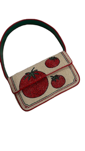 Le dernier sac à bandoulière à la mode et à la mode avec broderie perlée à la main de fraise mignon élégant de luxe par glowin fashion - Product Image 4