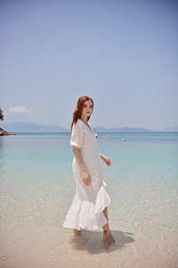 Tissu antique robes pour femmes décontracté court Maxi solide couleur personnalisée bohème décontracté été et printemps Maxi ensemble de vêtements solides - Product Image 5