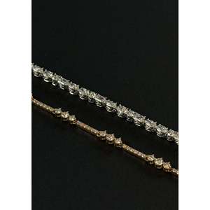 Pulsera de tenis Esme con formas elegantes, 4 quilates en total, oro blanco, accesorio de moda elegante - Product Image 3