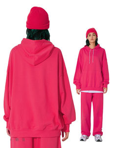 Sweat à capuche personnalisé pour hommes, poids 330g, haute saturation, couleur unie, éponge, sweat à capuche pour l'hiver, hommes et femmes, vente en gros - Product Image 3