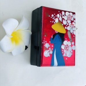 Vietnam Handicraft High Quality Modern <b>square</b> Lacquer Tray and Box <b>Set</b> of 3 with Lid Suitable for Jewelry Storage - Product Image 5