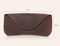 Vente en gros Prix d'usine Marque personnalisée Étui à lunettes en cuir marron véritable Porte-lunettes de protection Cadeau parfait approuvé par la FBA