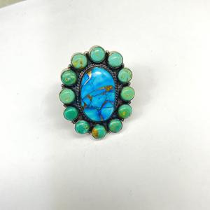 Anillos de turquesa Mohave Anillos de Plata de Ley 925 Anillos de plata Anillos de moda Anillos DE BODA Anillo bohemio - Product Image 4