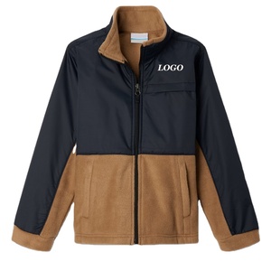 Sweat-shirt à blocs de couleur en polaire pour garçons avec logo personnalisé, prix de gros pour les acheteurs en gros, manches longues, fermeture éclair - Product Image 1