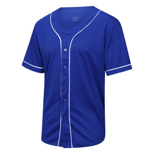 Venta al por mayor personalizar Logo Mens Baseball Jersey botón azul béisbol uniforme béisbol Jersey - Product Image 1