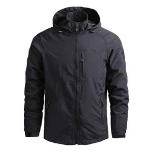 Veste de sport softshell pour homme, imperméable, coupe-vent, respirante, randonnée en plein air, polyester, veste légère à capuche, design personnalisé - Product Image 2