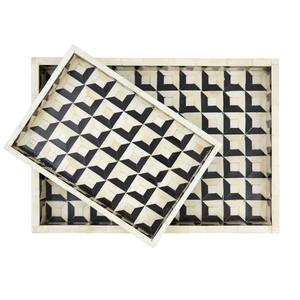 ถาดเสิร์ฟงานฝีมือฝังกระดูก รูปทรงสี่เหลี่ยมผืนผ้า สวยงาม สำหรับใช้ในบ้าน โรงแรม หรือโมเต็ล ในราคาขายส่ง - Product Image 1