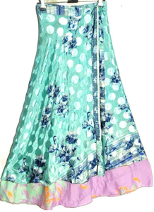 กระโปรงผ้าไหมส่าหรี2ชั้นลายดอกไม้สไตล์วินเทจป้องกันไฟฟ้าสถิตย์กระโปรงฮิปปี้ระบายอากาศได้ดี - Product Image 3