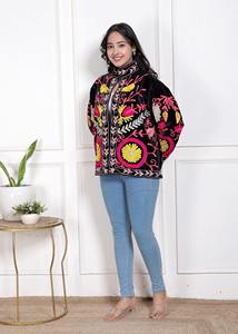 New Arrival Indian <b>Velvet</b> Suzani Embroidered <b>Jacket</b> Bohemian Artisanal Coat - Product Image 3