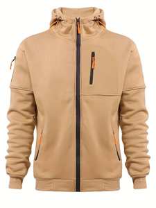 Sudadera cálida de invierno de lana de algodón 100% de alta calidad para hombre, sudadera transpirable con cremallera Reversible de talla grande para ropa de calle - Product Image 2