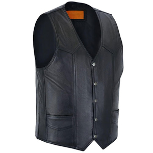 Chalecos de Cuero para Hombre sin Mangas con Botones, Novedades, Cuello en V, Ropa Deportiva para Motociclistas, Chalecos para Hombre - Product Image 2