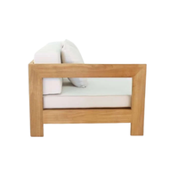 Sofa Taman Arjuna Jati Daybed, Kayu Jati Alami yang Tahan Lama, Ramah Lingkungan untuk Penggunaan Dalam dan Luar Ruangan, Hotel, Desain Minimalis