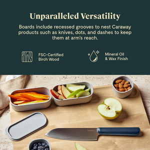 Juego de 2 tablas de cortar de color natural, Calidad exclusiva atractiva, diferentes tamaños, decoración de cocina, bloques de corte para cortar frutas - Product Image 5
