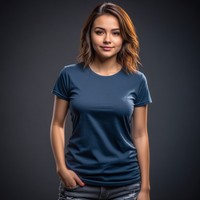 T-shirt sexy pour femmes en coton 100% à col rond et ourlet arrondi, personnalisable, écologique, respirant, avec impression graphique de lettres pour femmes
