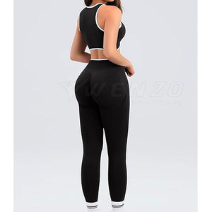 Conjunto de Yoga de Dos Piezas para Mujer, Talla Grande, Cómodo, de Alta Calidad, Color Sólido, Ropa Deportiva, Transpirable, de Secado Rápido, Cintura Elástica - Product Image 2