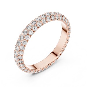 Round Brilliant Cut Moissanite Three Row Eternity <b>Band</b> Ring 925 Sterling <b>Silver</b> Bridal Fine Jewelry Wholesale Luxury <b>Wedding</b> - Product Image 1