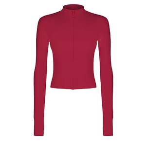 High Quality <b>long</b> sleeve Zipper Jacket Sportswear Design Quick Drying Yoga Running <b>Vest</b> Top for <b>Women</b> - Product Image 1