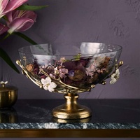 Bol à noix couronne en métal plaqué or Table décorative Fruits secs Plat de service Bol à bonbons en métal fini miroir pour mariage