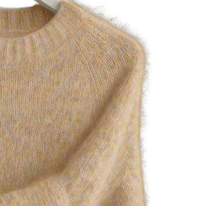 Pull en maille douce coréenne pour femme, col rond, manches longues, coupe ample, chaud, décontracté, léger, en laine duveteuse, hiver, ODM - Product Image 3