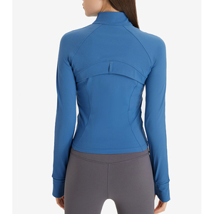 Haut de yoga léger pour femmes, grande taille, manches longues, vêtements de sport avec fermeture éclair pour la salle de sport, la remise en forme et l'entraînement - Product Image 2