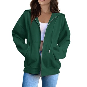 Top corto liso con cremallera Sudaderas con capucha Mujer Sudadera con capucha de lana de alta calidad Impreso Croptop personalizado Sudaderas con capucha para mujer - Product Image 5