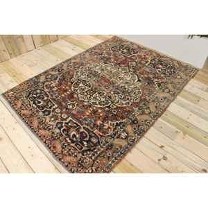 Tapis turc, tapis vintage 5,1x6,7 pieds, tapis en laine marron à motifs floraux - Product Image 1