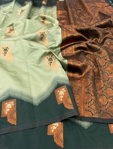 Nueva llegada estilo moderno increíble vestido puro Banarsi seda Sari Blusa con puro Kanjivaram Pattu completo Zari Trabajo Mujer moda - Product Image 2