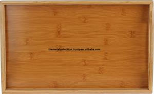 Plateau de service moderne en bois utilisé pour la maison et l'hôtel plat de service de nourriture décoratif couleur naturelle plateau de service en bois de forme carrée - Product Image 3