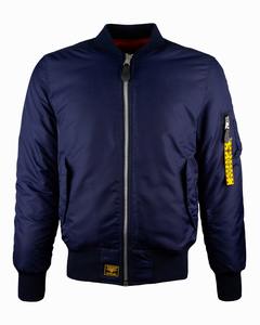 แจ็กเก็ตบอมเบอร์กันหนาวสำหรับผู้ชาย, เสื้อแจ็คเก็ตหนังวัวแบบกลับด้านได้โลโก้ด้านหน้าผ้าแคนวาสวินเทจระบายอากาศได้ลายตัวอักษร - Product Image 5