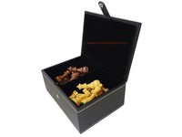 Mallette de rangement rectangulaire en similicuir Portable de haute qualité pour pièces d'échecs de 4 pouces ensemble accessoires d'intérieur de jeux de société haut de gamme
