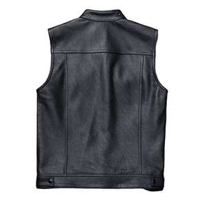 Gilet en cuir d'hiver pour hommes avec fermeture à boutons pour les revendeurs de vêtements de moto, approvisionnement en gros, fabrication sur mesure, fabricant pakistanais - Product Image 2