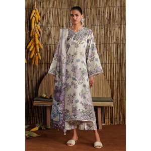 Haut à manches trois-quarts en tissu lawn brodé style bohème SF-4528 - Product Image 1