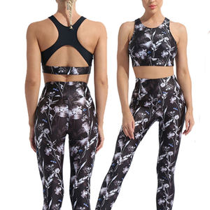 2024 conception personnalisée femmes Gym Yoga Sport costume U cou sans manches Sport soutien-gorge hauts taille haute pantalon Yoga ensembles - Product Image 6