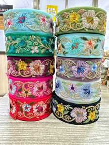 Custom Made Embroidered Floral Laces in Size 1.25 Inch to 2 Inch and Larger Ideal for Use by Fashion Designer - Product Image 2